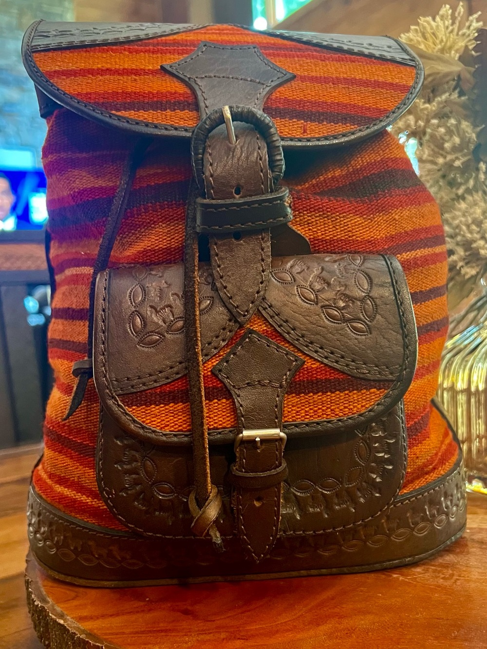 Bohemian Backpack Boho Leather Handmade leather straps